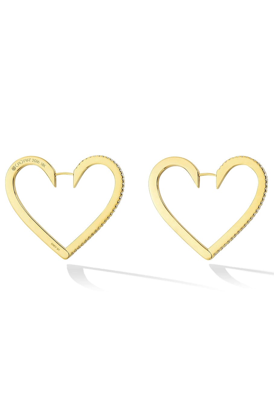 CADAR-Large Endless Heart Hoops-YELLOW GOLD