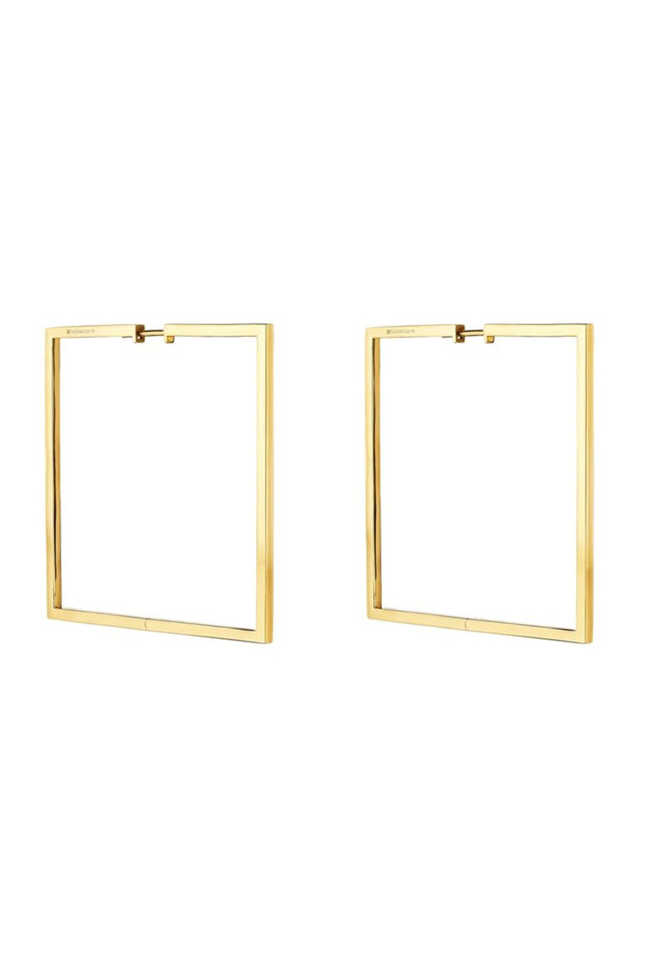 CADAR-Large Foundation Square Hoops-YELLOW GOLD