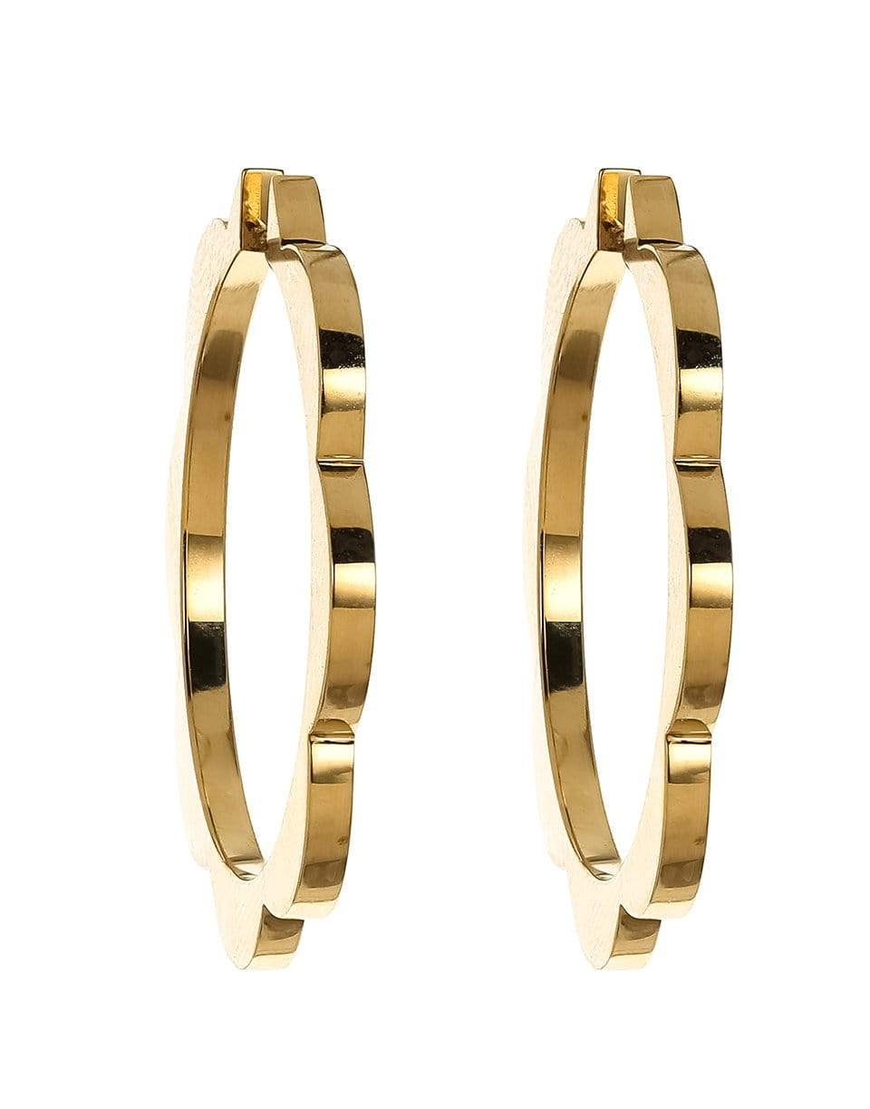 CADAR-Large Triplet Hoop Earrings-YELLOW GOLD