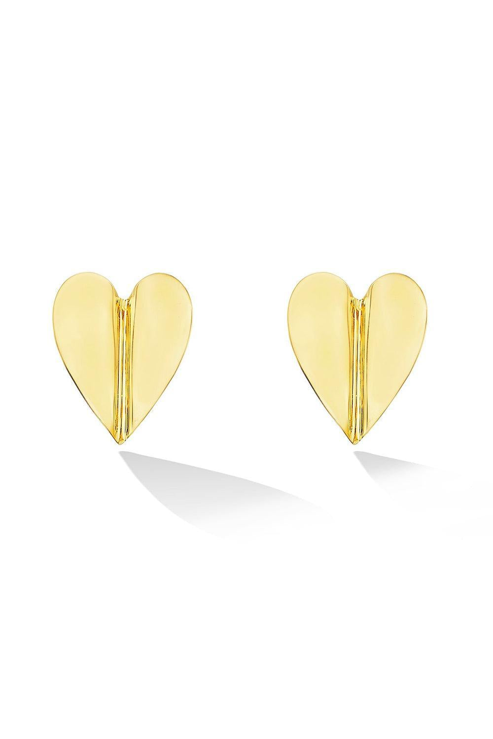 Large Wings Of Love Stud Earrings-YELLOW GOLD-JEWELRYFINE JEWELEARRING-CADAR