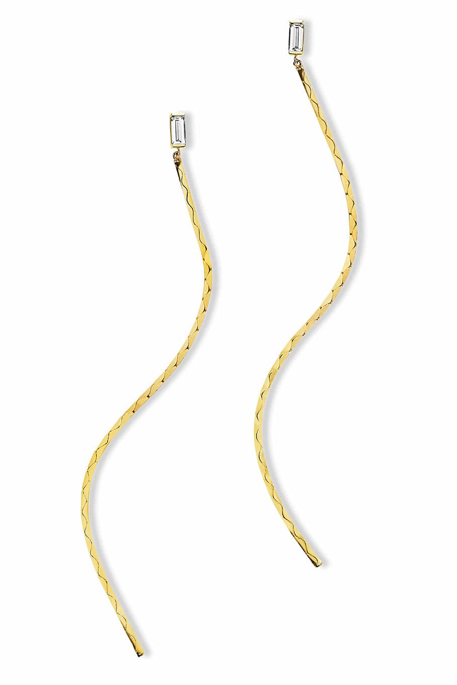 CADAR-Light Baguette Drop Earrings-YELLOW GOLD