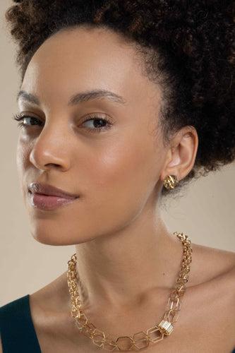 B Home Large Stud Earrings-YELLOW GOLD-M-JEWELRYFINE JEWELEARRING-CADAR