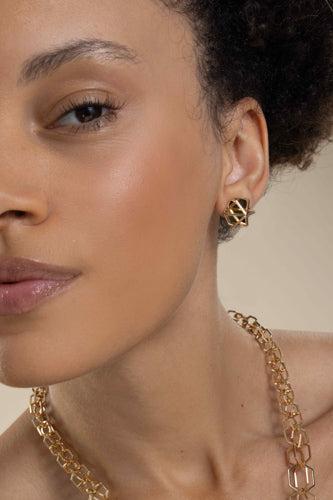 B Home Large Stud Earrings-YELLOW GOLD-M-JEWELRYFINE JEWELEARRING-CADAR