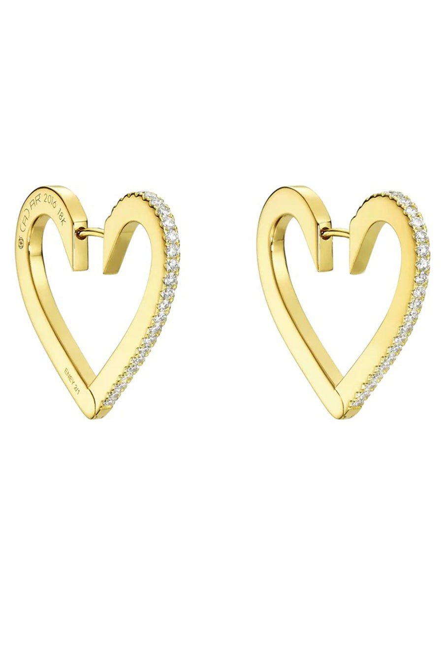 CADAR-Medium Endless Heart Hoops-YELLOW GOLD