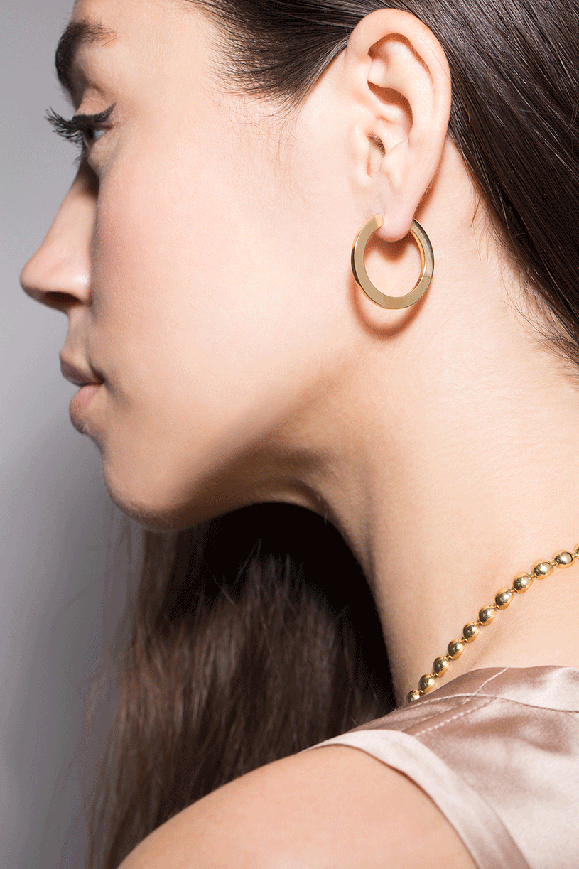 CADAR-Medium Plain Hoops-YELLOW GOLD