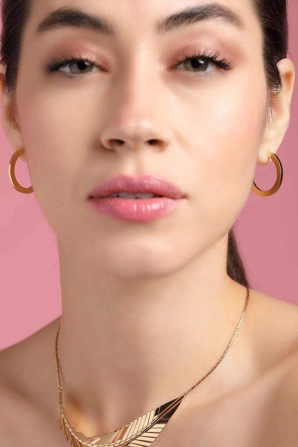 CADAR-Medium Plain Hoops-YELLOW GOLD