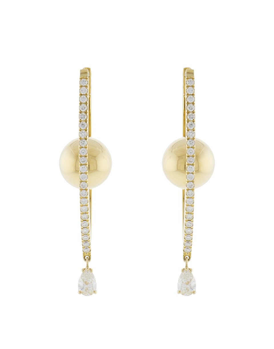 CADAR-Reflection Medium Drop Earrings-YELLOW GOLD