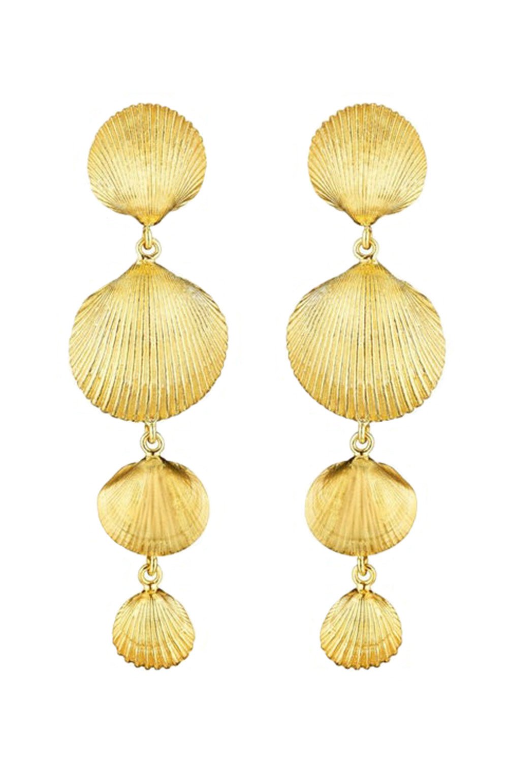 CADAR-Shell Drop Earrings-YELLOW GOLD