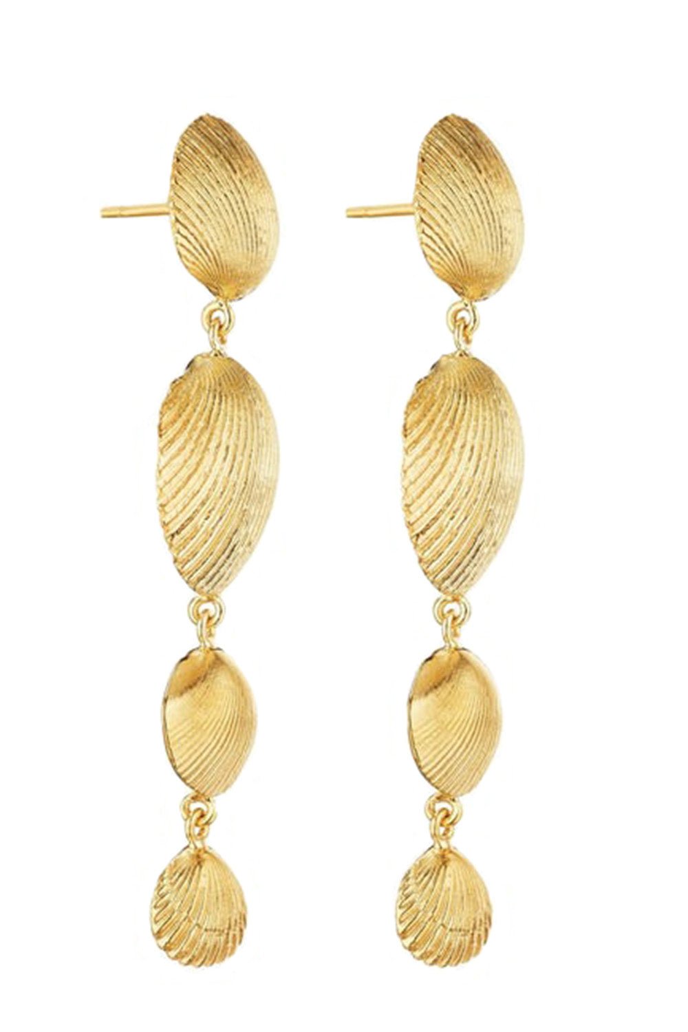 CADAR-Shell Drop Earrings-YELLOW GOLD