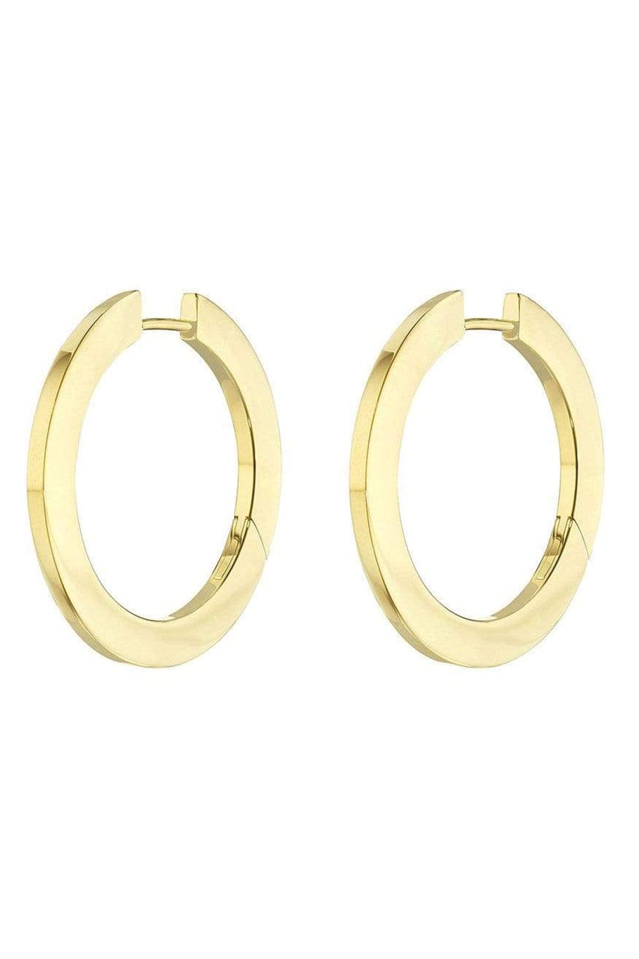 CADAR-Small Plain Gold Hoops-YELLOW GOLD