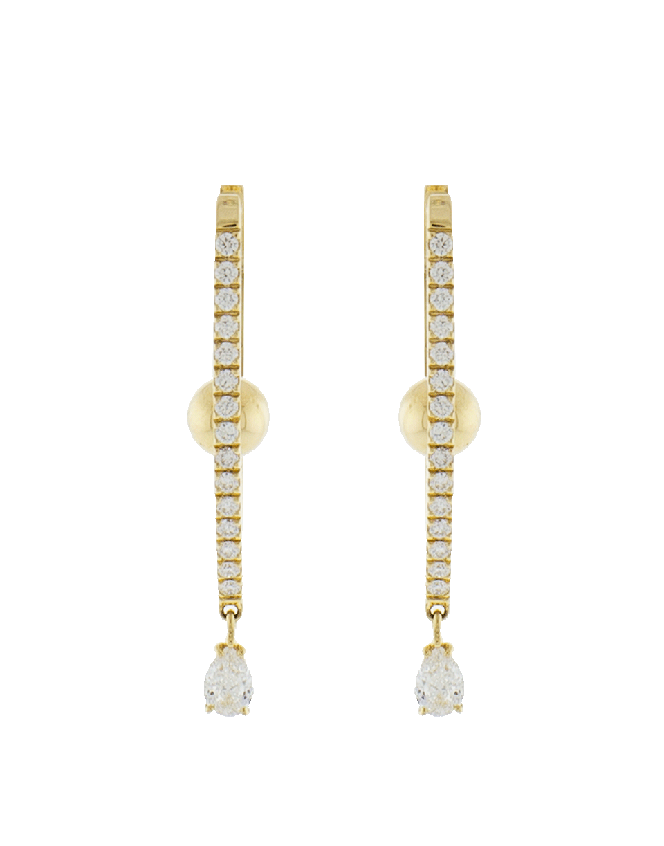 CADAR-Small Reflection Drop Earrings-YELLOW GOLD