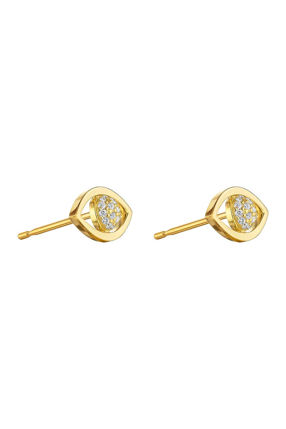 CADAR-Small Reflection Stud Earrings-YELLOW GOLD