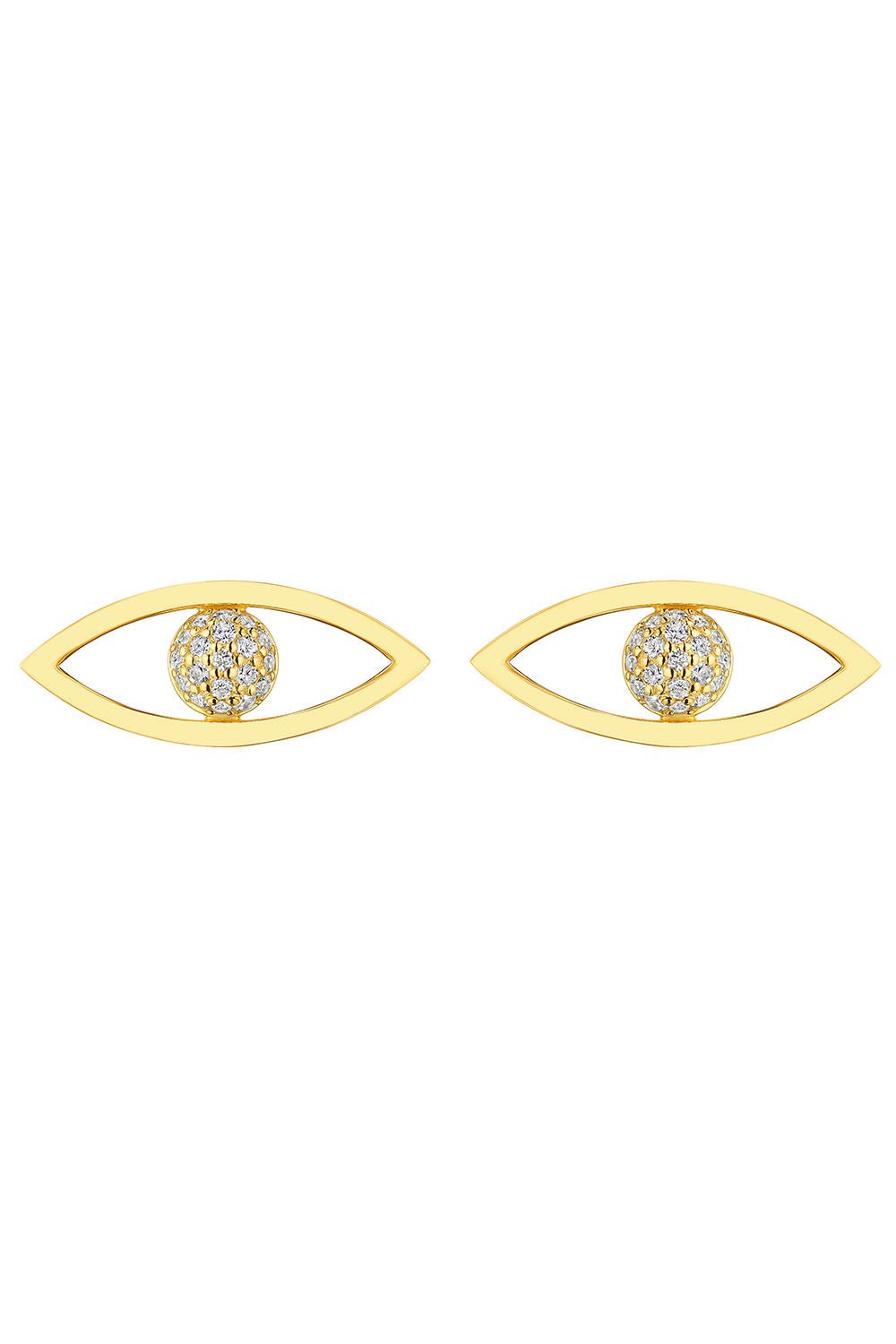 CADAR-Small Reflection Stud Earrings-YELLOW GOLD