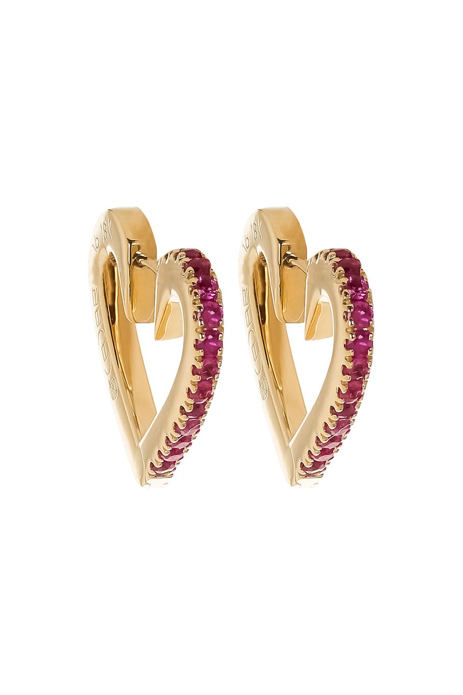 Small Ruby Heart Hoops | CADAR – Marissa Collections