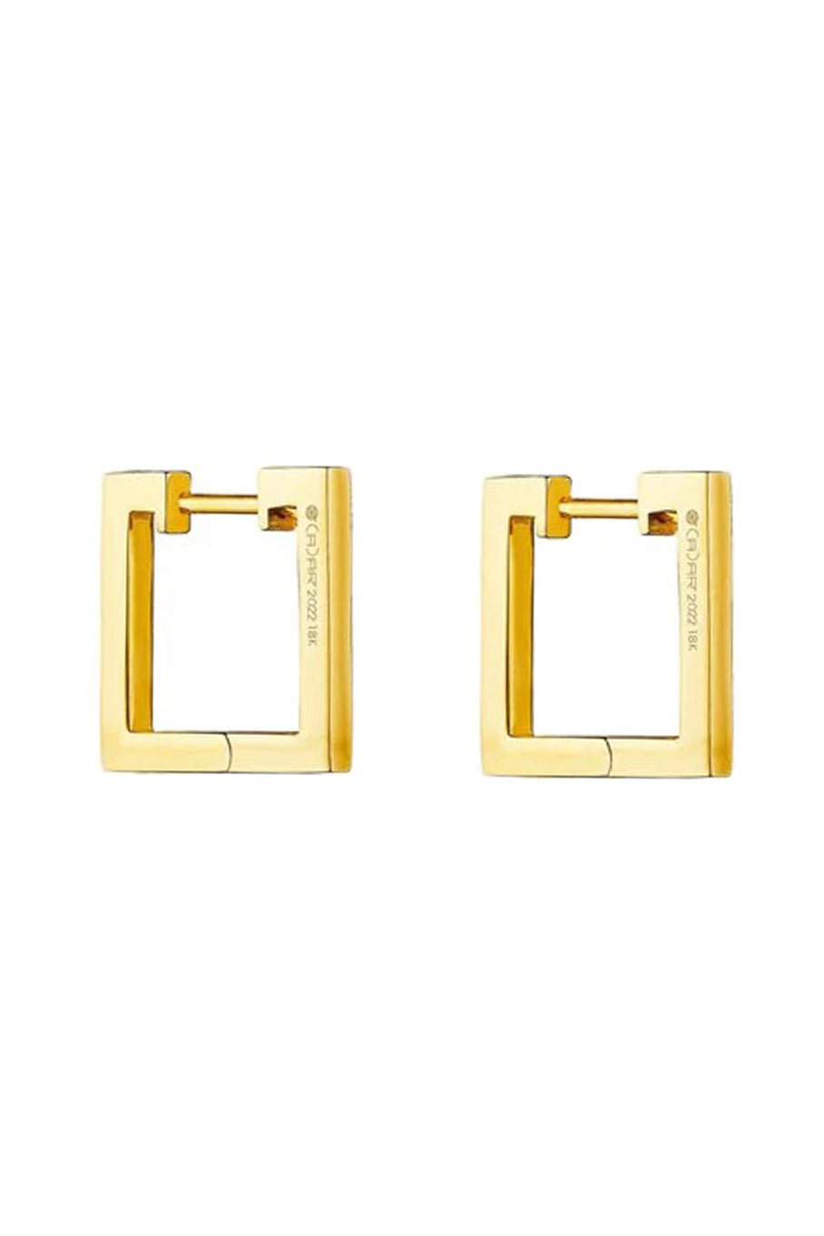CADAR-Small Square Foundation Hoops-YELLOW GOLD