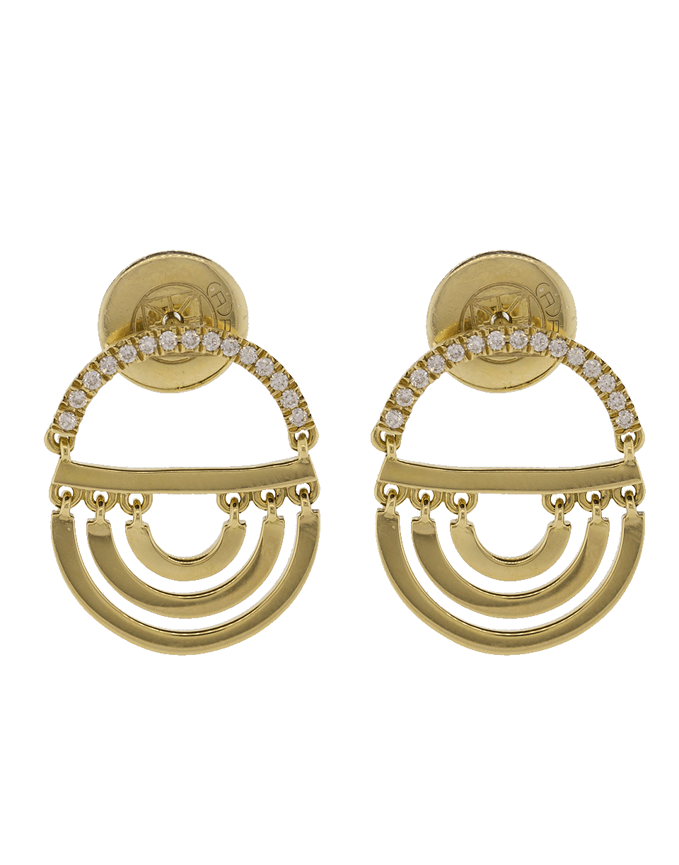 CADAR-Twin Drop Earrings-YELLOW GOLD