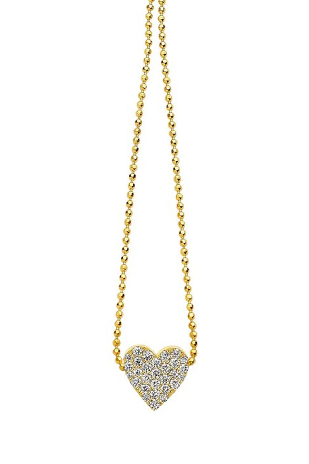 CADAR-Diamond Heart Pendant Necklace-YELLOW GOLD