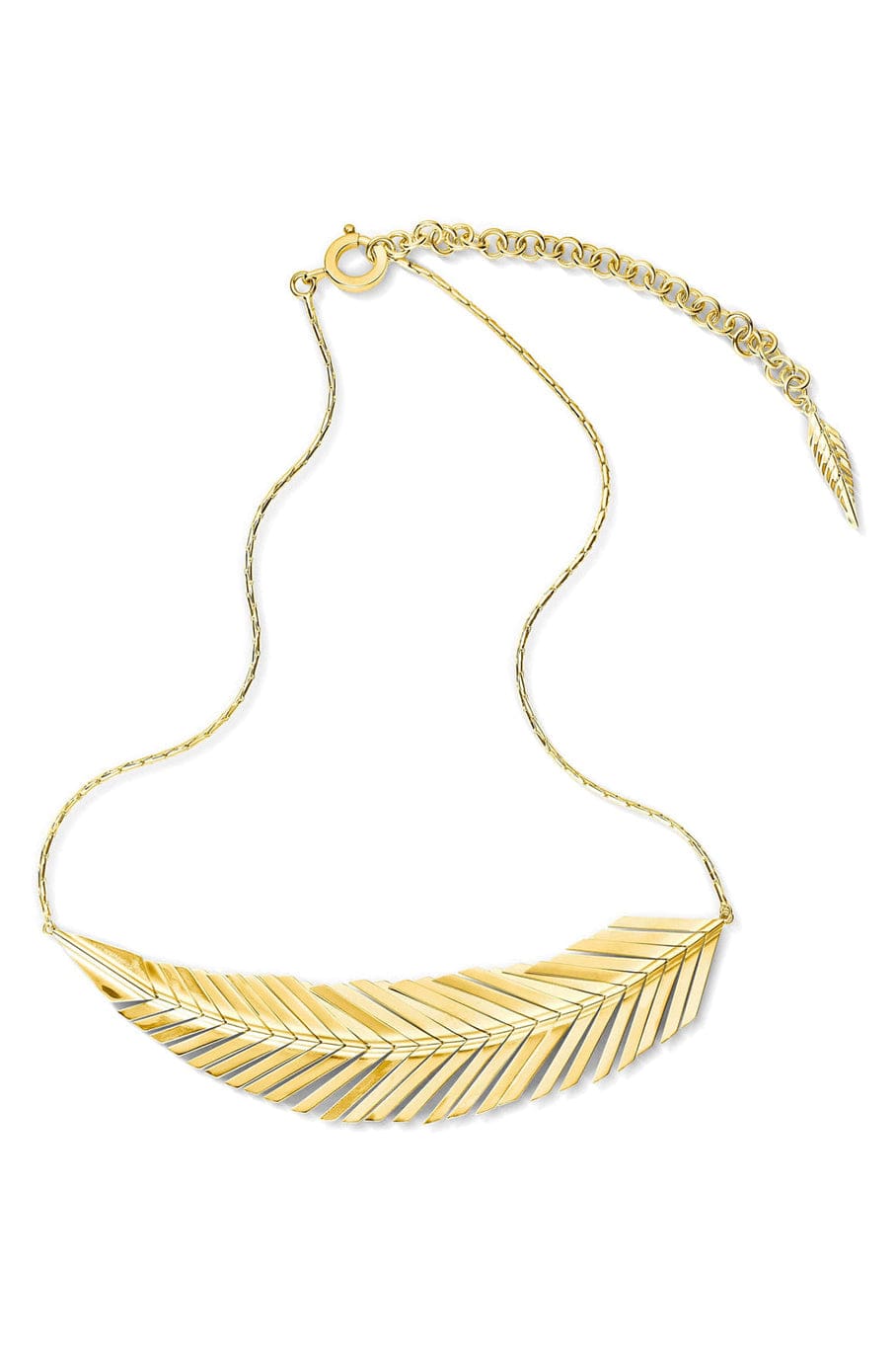 CADAR-Feather Necklace-YELLOW GOLD