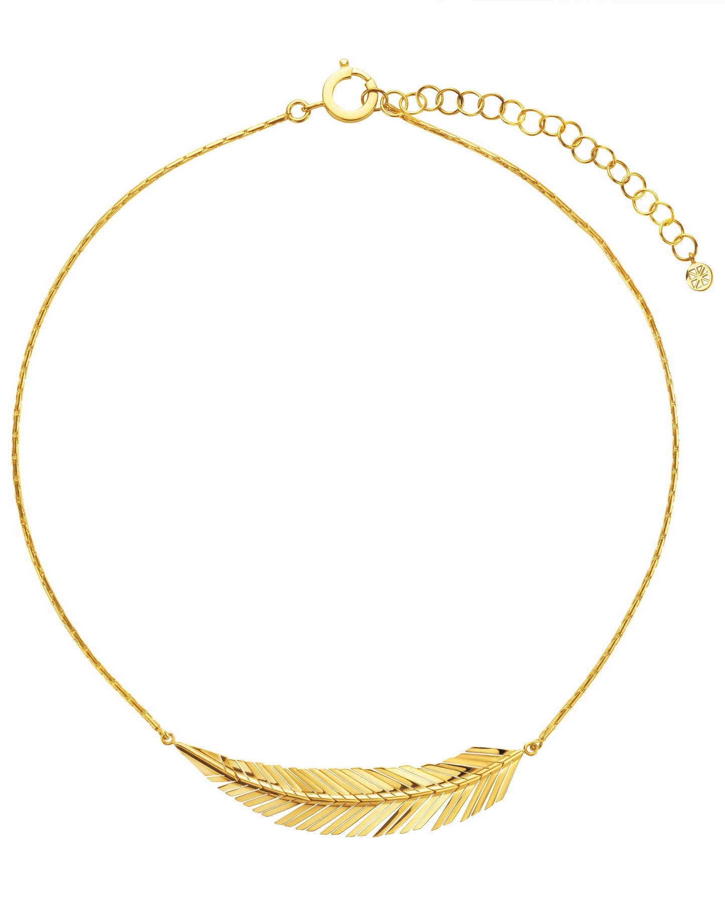 CADAR-Medium Feather Necklace-YELLOW GOLD