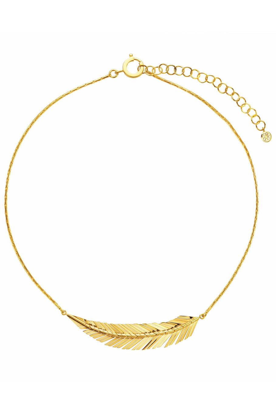 CADAR-Medium Feather Necklace-YELLOW GOLD
