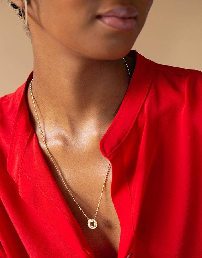 CADAR-Mens Diamond Sole Pendant Necklace-YELLOW GOLD