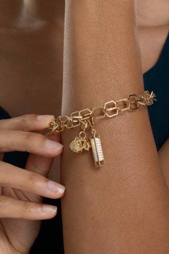 Diamond Elongated B Home Charm-YELLOW GOLD-JEWELRYFINE JEWELPENDANT-CADAR