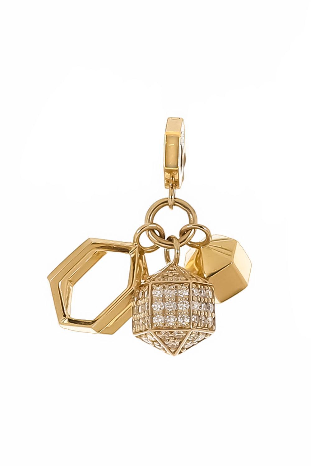 Diamond Multi Charm-YELLOW GOLD-JEWELRYFINE JEWELPENDANT-CADAR