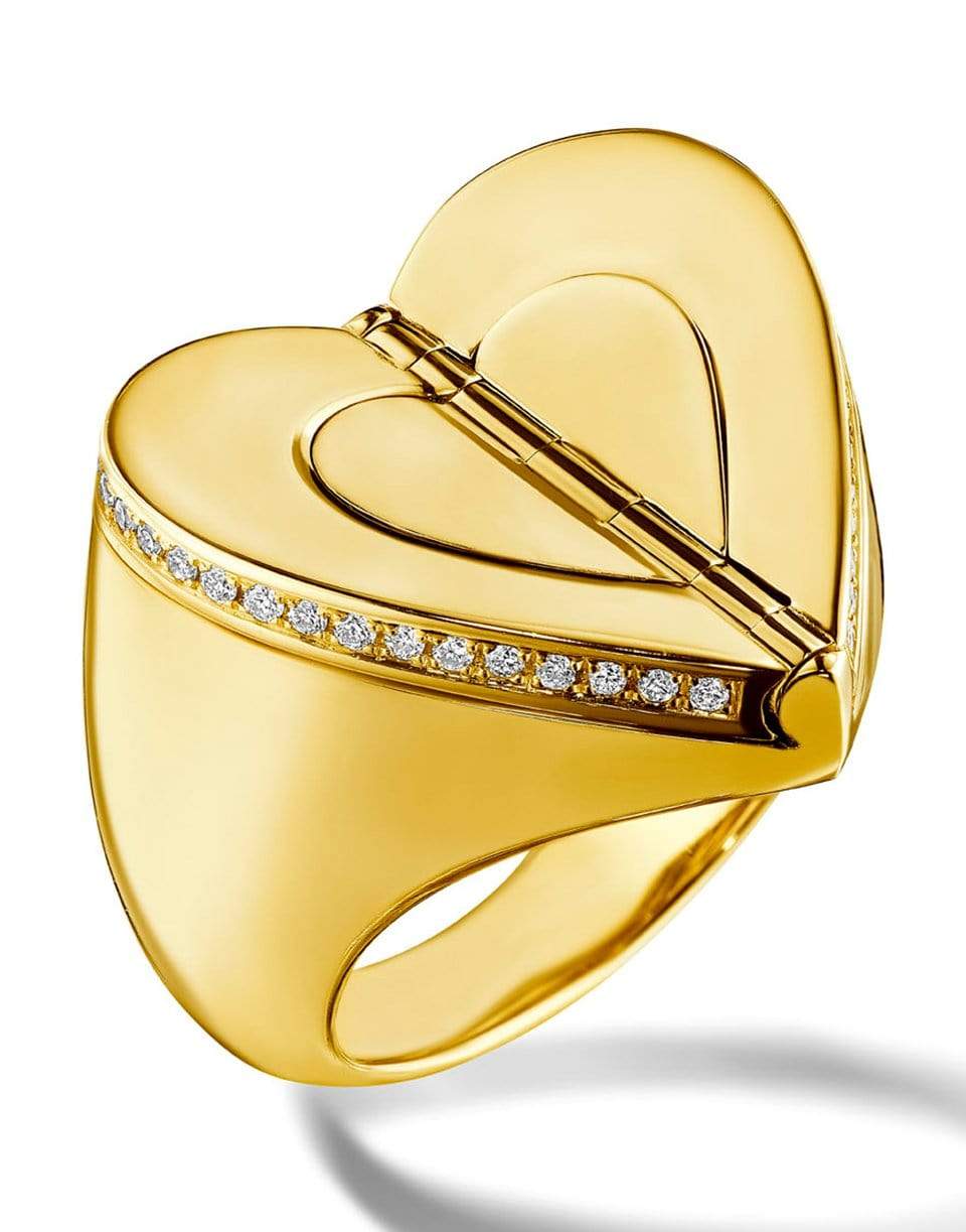 CADAR-Diamond Heart Pinky Ring-YELLOW GOLD