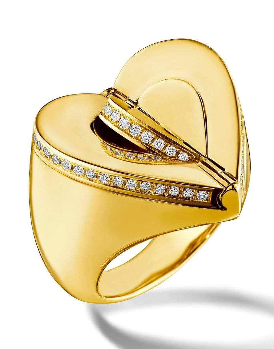 CADAR-Diamond Heart Pinky Ring-YELLOW GOLD