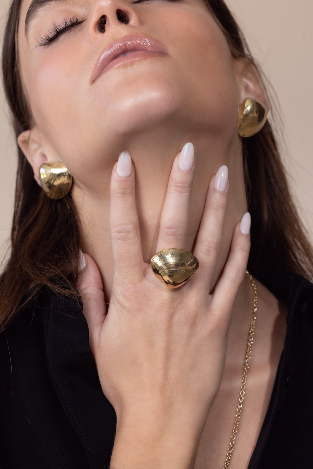 CADAR-Shell Cocktail Ring-YELLOW GOLD