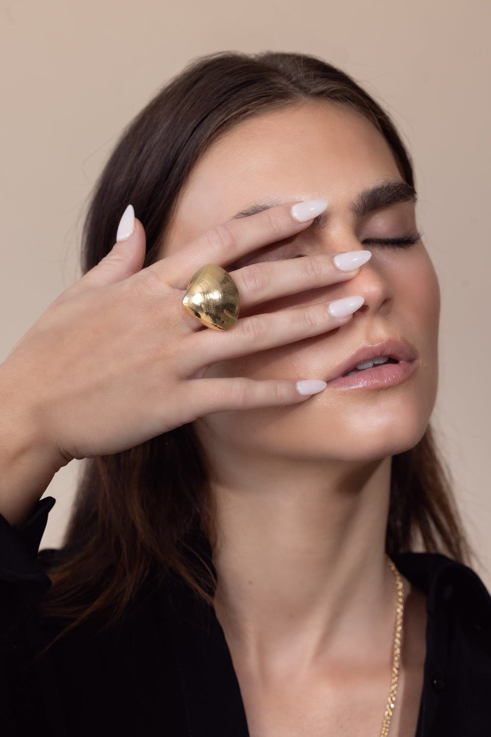 CADAR-Shell Cocktail Ring-YELLOW GOLD