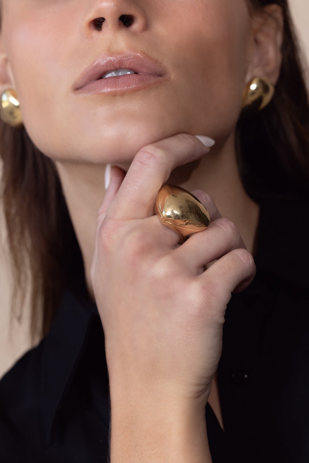 CADAR-Shell Cocktail Ring-YELLOW GOLD