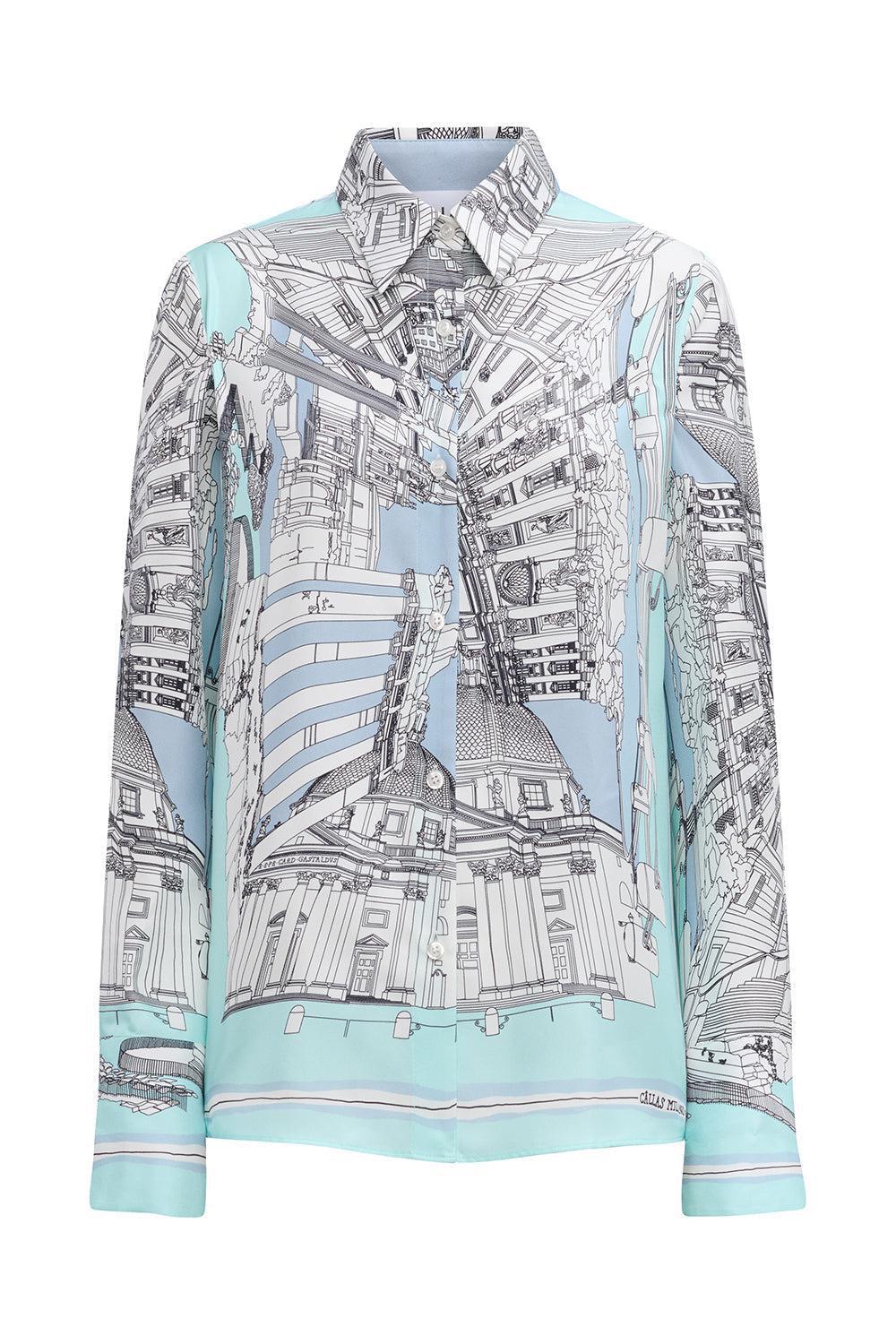 CAMERON BLOUSE-TURQUOIS-38-CLOTHINGTOPBLOUSE-CALLAS MILANO