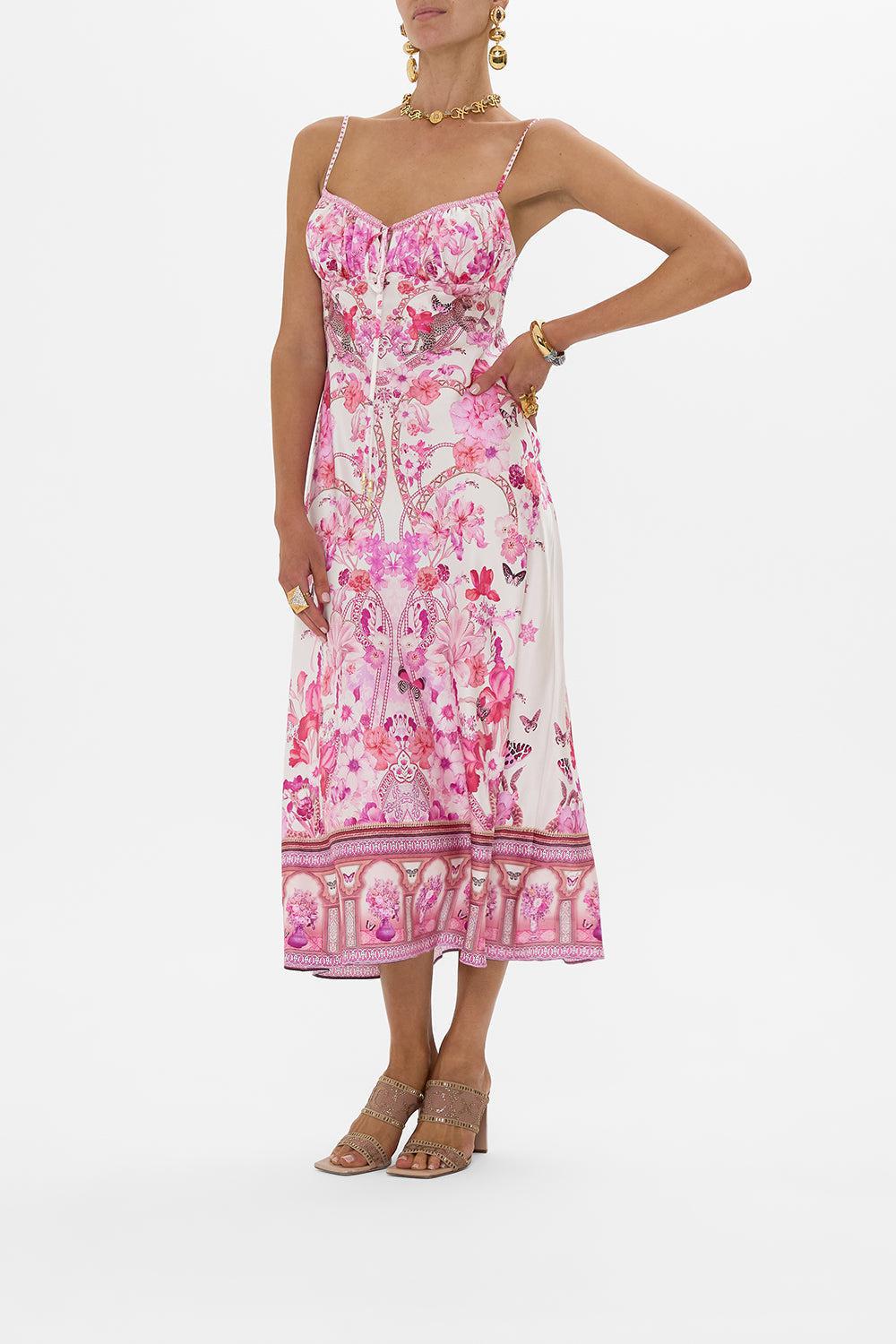 GATHERED BODICE BIAS DRESS-BOTANOVL-XS-CLOTHINGDRESSCASUAL-CAMILLA