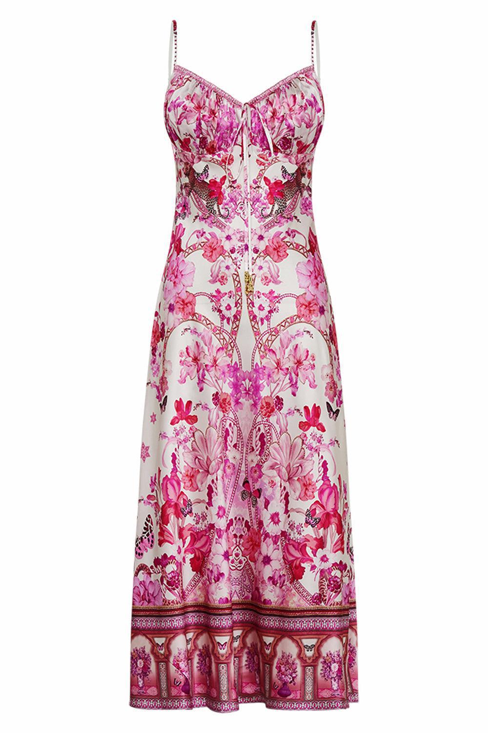 GATHERED BODICE BIAS DRESS-BOTANOVL-XS-CLOTHINGDRESSCASUAL-CAMILLA