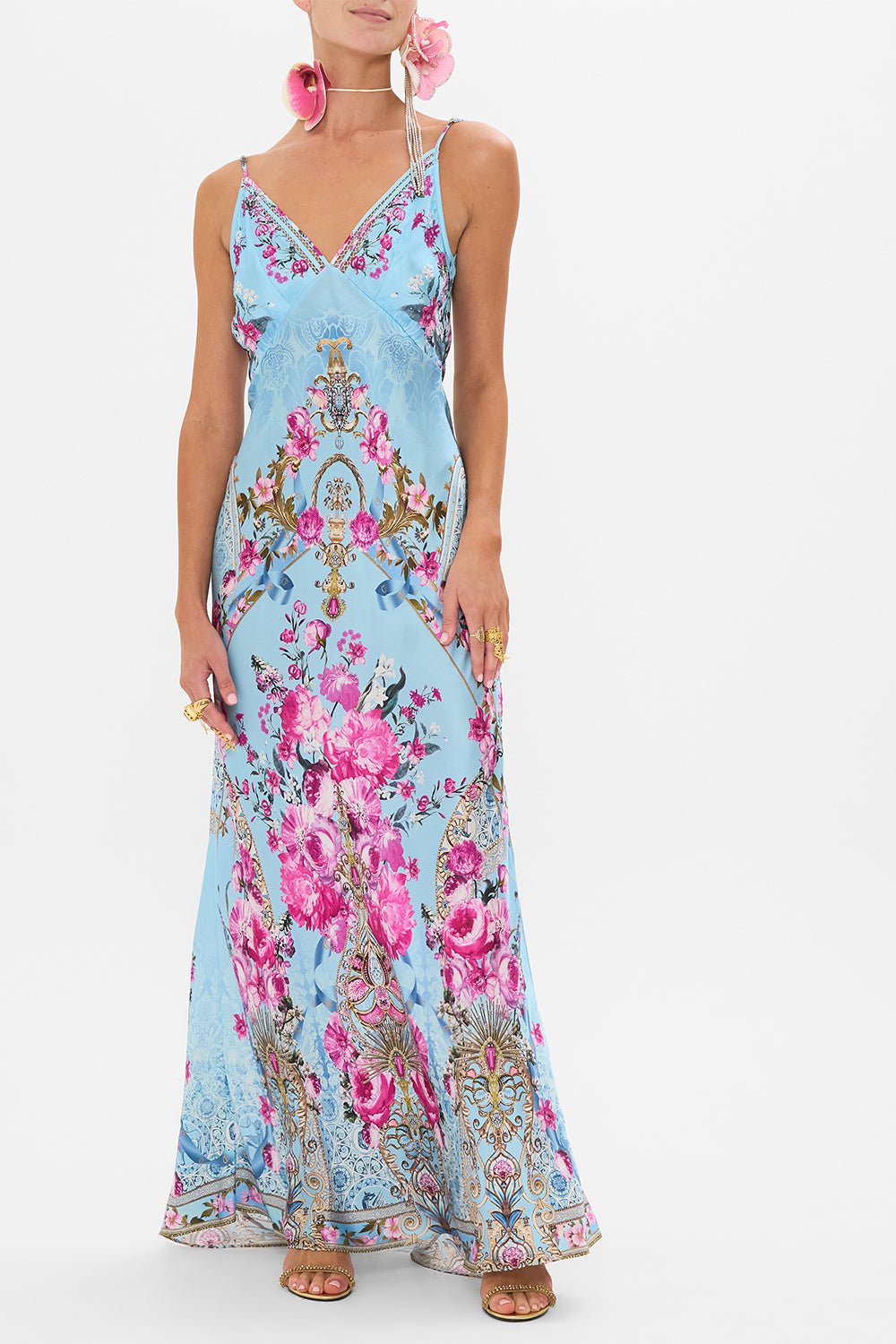 CAMILLA-Long Bias Slip Dress-