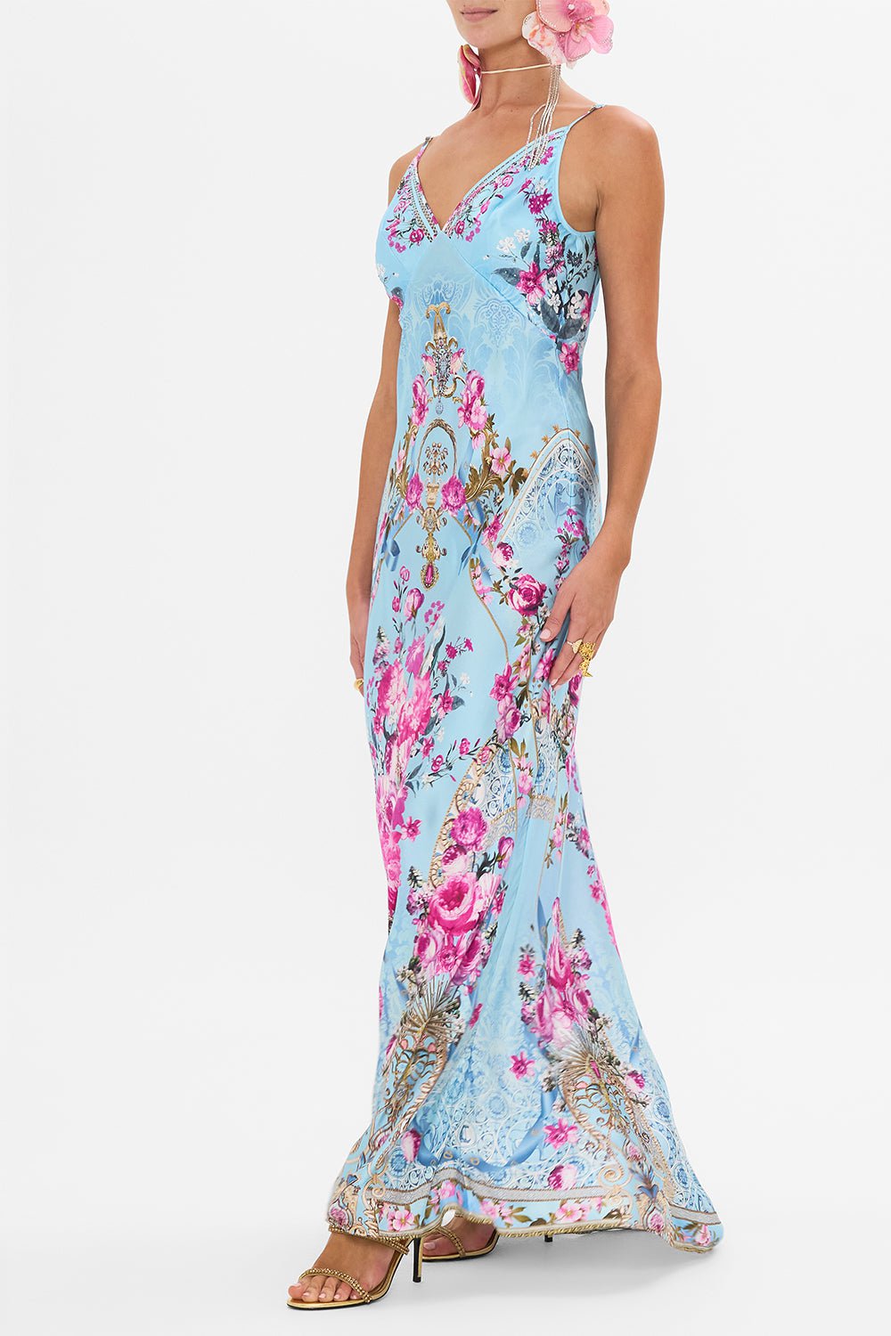 CAMILLA-Long Bias Slip Dress-