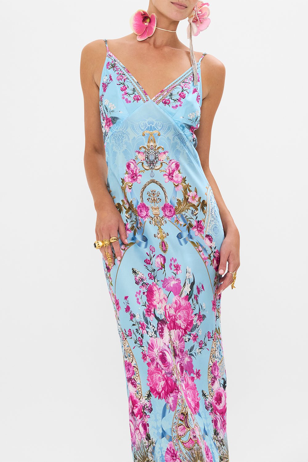 CAMILLA-Long Bias Slip Dress-