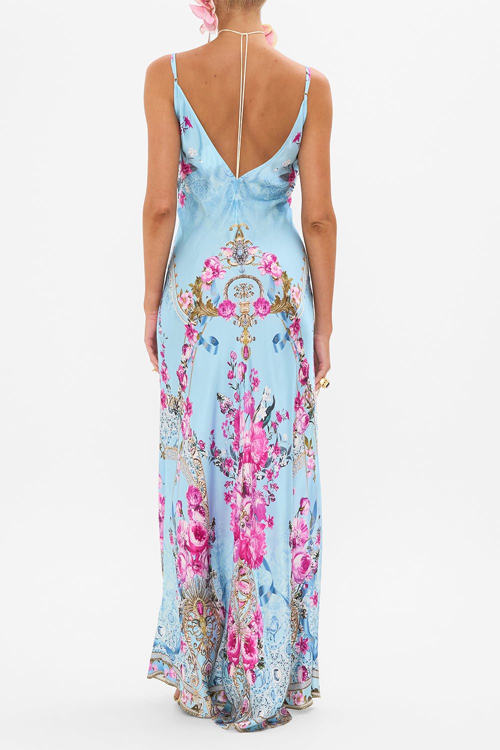 CAMILLA-Long Bias Slip Dress-