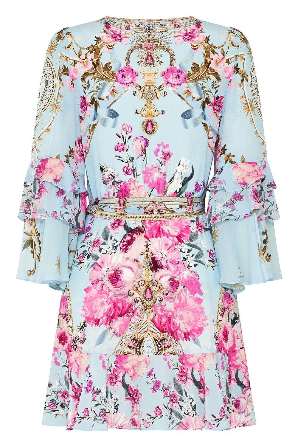 CAMILLA-Ruffle Sleeve Wrap Dress-