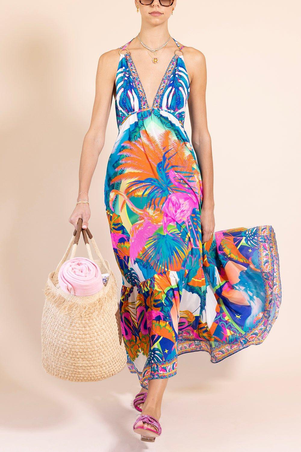 CAMILLA-Tiered Dress W/ Hardware-