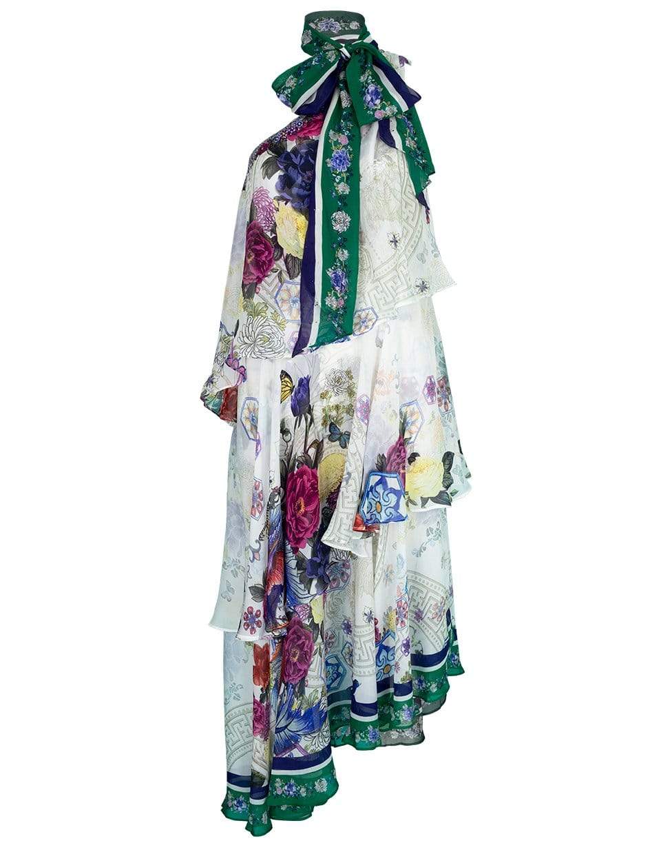 CAMILLA-Gentle Moon Asymmetrical Neck Tie Dress-