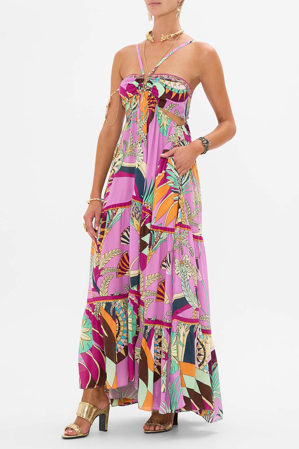 CAMILLA-Sleeveless Cut Out Dress-