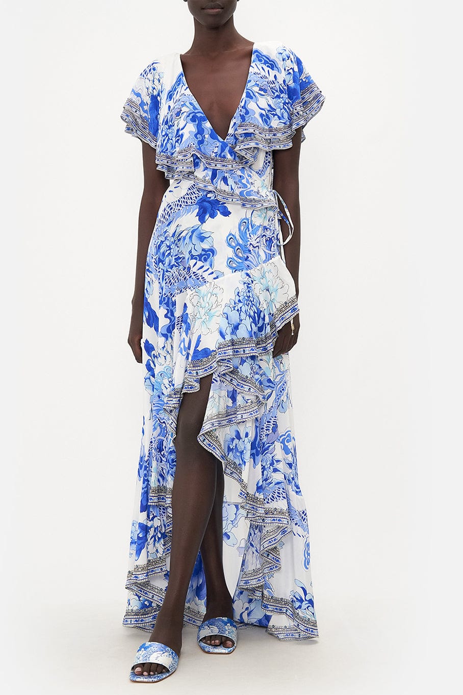 CAMILLA-Long Frill Sleeve Dress-