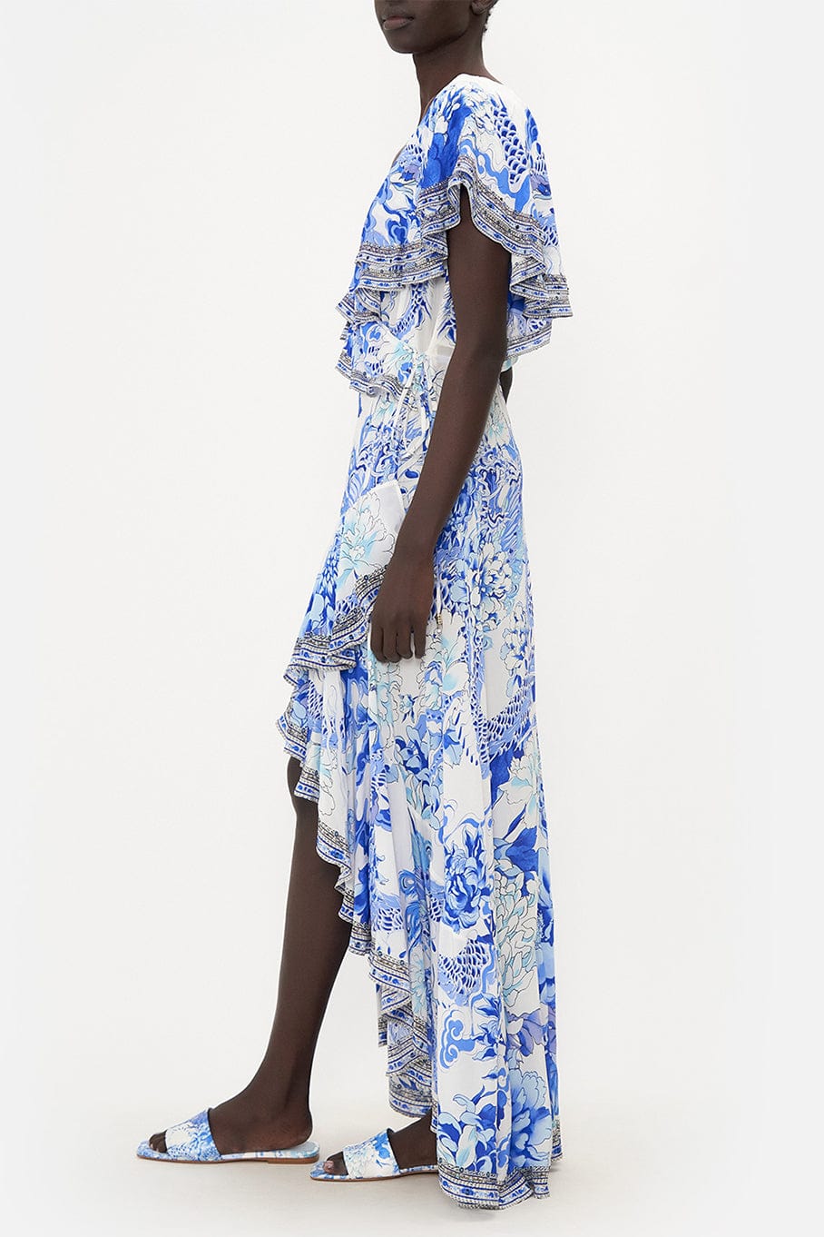 CAMILLA-Long Frill Sleeve Dress-