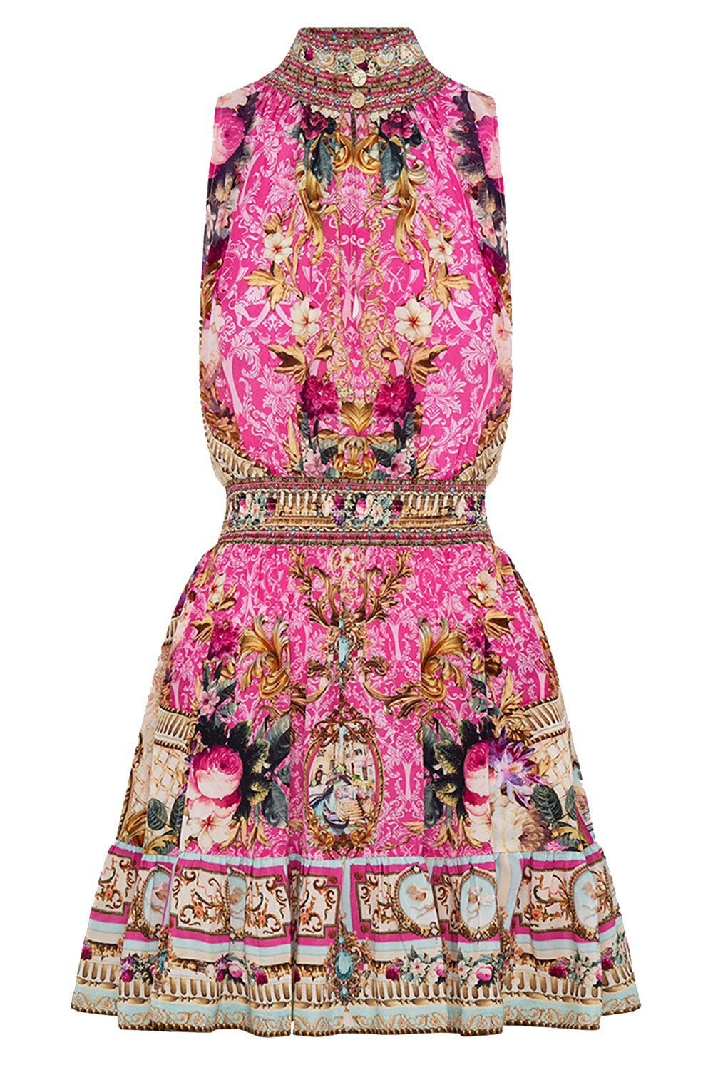 CAMILLA-High Neck Mini Dress-