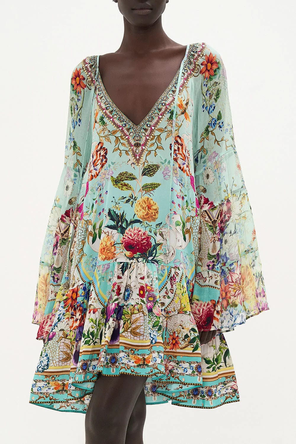 CAMILLA-A-Line Gathered Panel Dress-