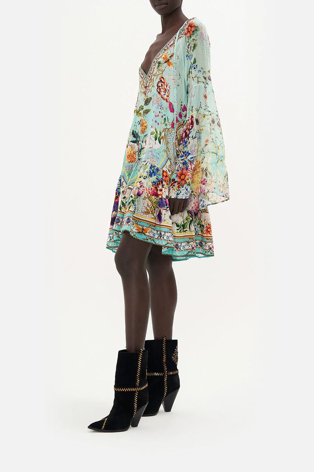 CAMILLA-A-Line Gathered Panel Dress-