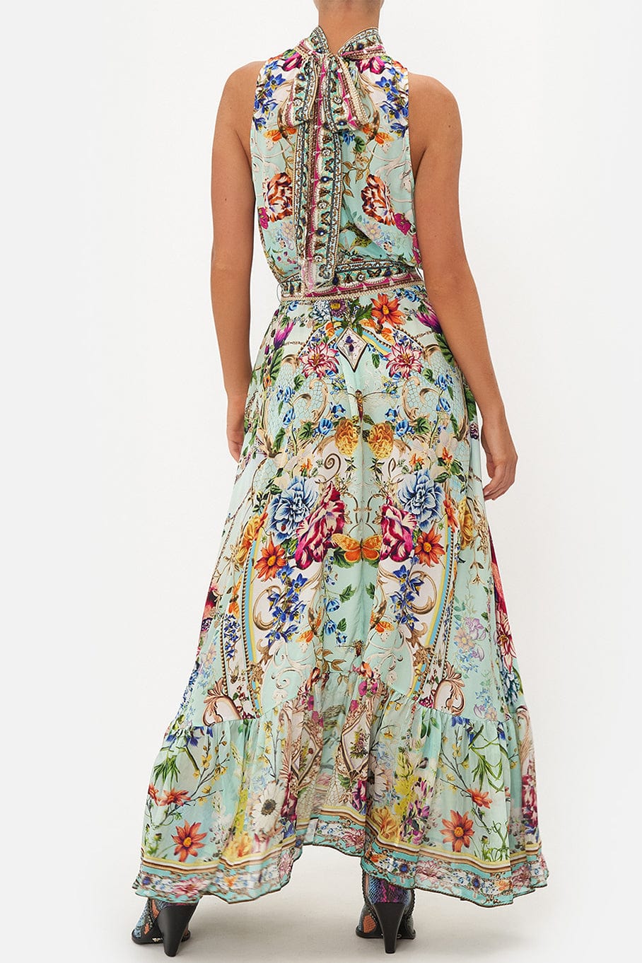CAMILLA-Necktie Dress With Elasticated Waist-
