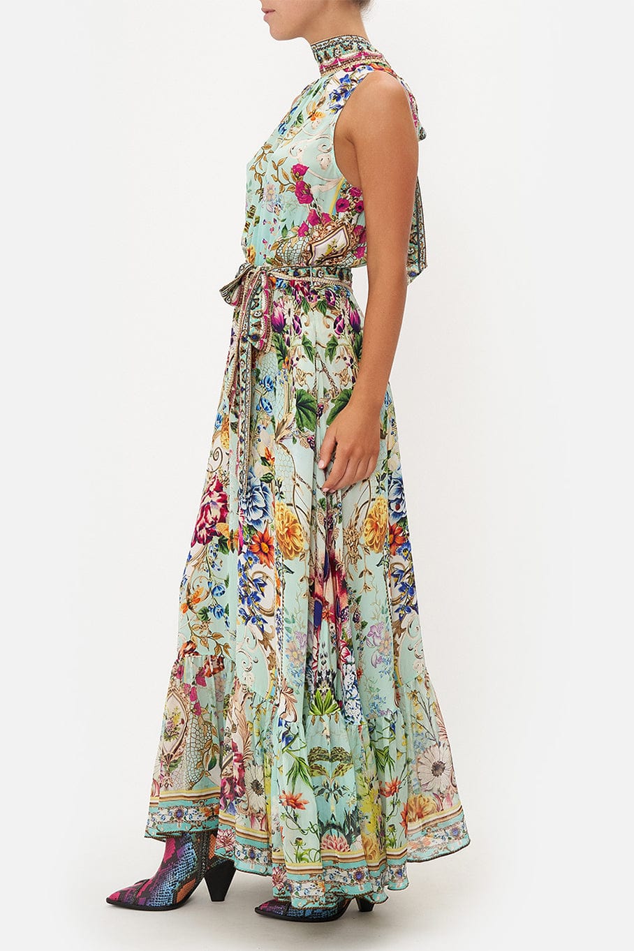 CAMILLA-Necktie Dress With Elasticated Waist-